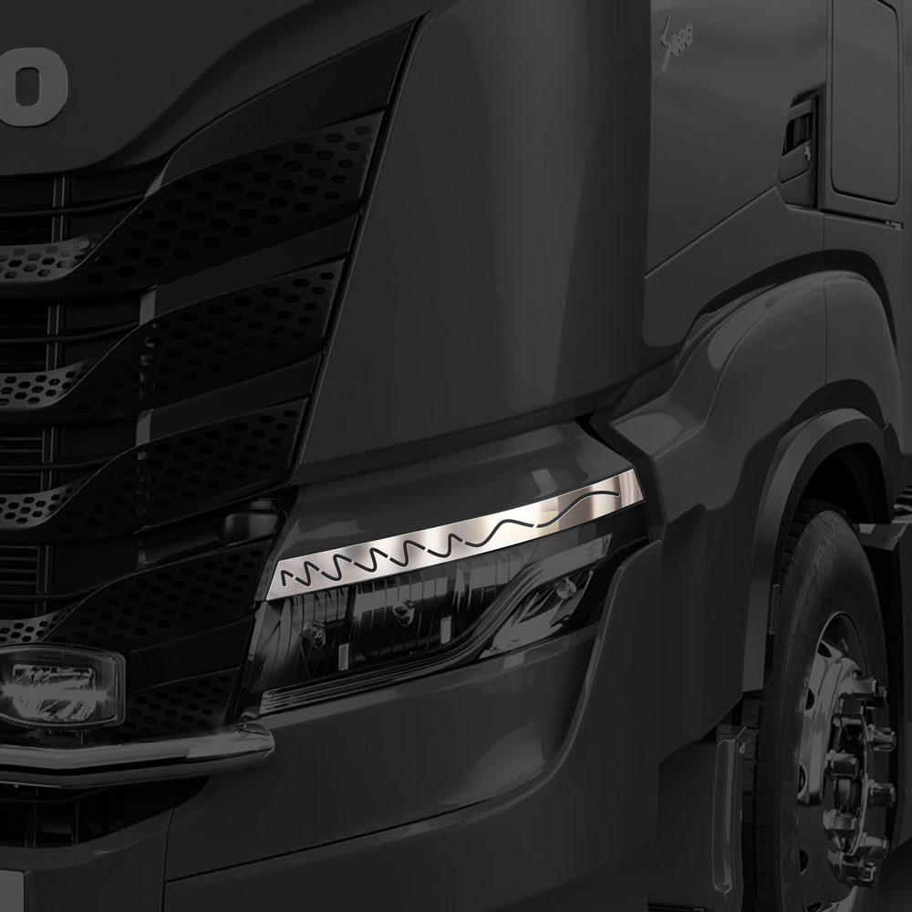 FIV166 IVECO FOR UPPER HEADLIGHT LATH CHROME S-WAY