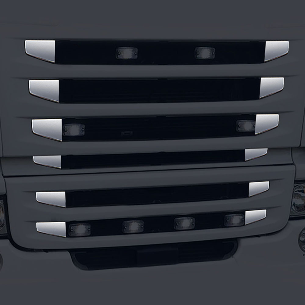 FSC130 SCANIA FOR EDGE OF GRILL CHROME 12 PCS (PRESSED) STREAMLINE