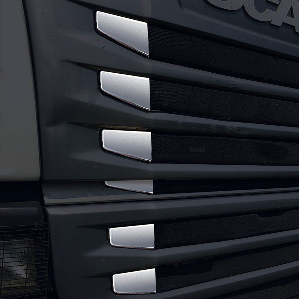 FSC131 SCANIA FOR EDGE OF GRILL CHROME 12 PCS (PRESSED) STREAMLINE