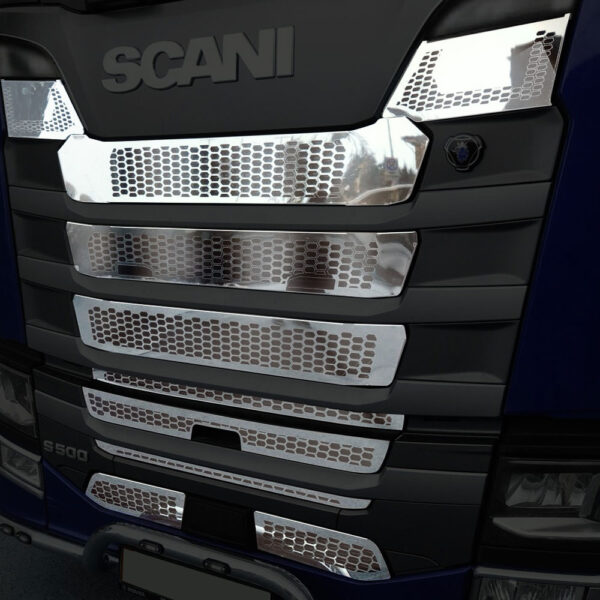 FSC254 SCANIA FOR GRILL CHROME WITH FOG S/R 2016+