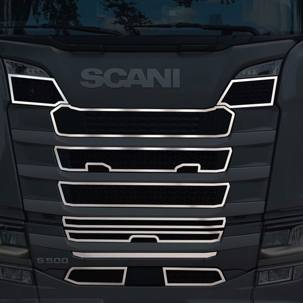 FSC258  SCANIA FOR FRAME OF GRILL CHROME WITH FOG CHROME M2 S/R 2016+